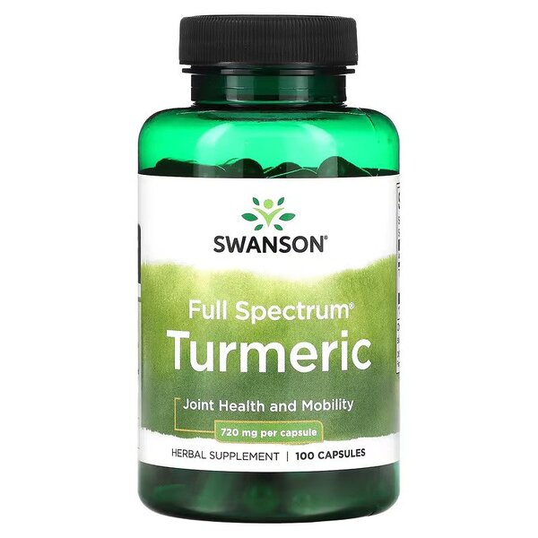 Swanson Full Spectrum Turmeric 720mg na Trawienie i Ochronę Komórek 100 Kapsułek