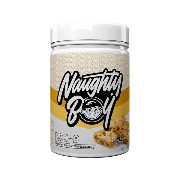 Naughty Boy Iso-9 Izolat Białka Serwatkowego na Wzrost i Regenerację Mięśni Peanut Butter Blondie 900g