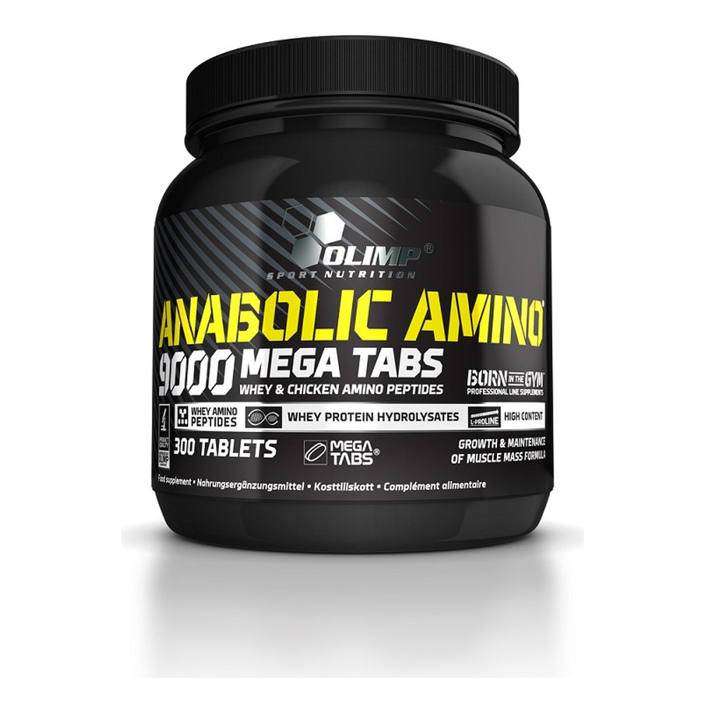 Olimp Anabolic Amino 9000 Mega Tabs Aminokwasy na Masę i Regenerację 300 Tabletek