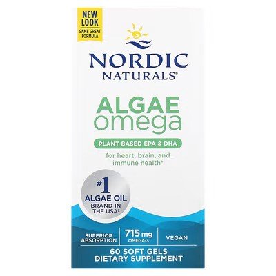 Nordic Naturals Algae Omega 715mg Omega 3 dla Wegan i Wegetarian 60 Kapsułek