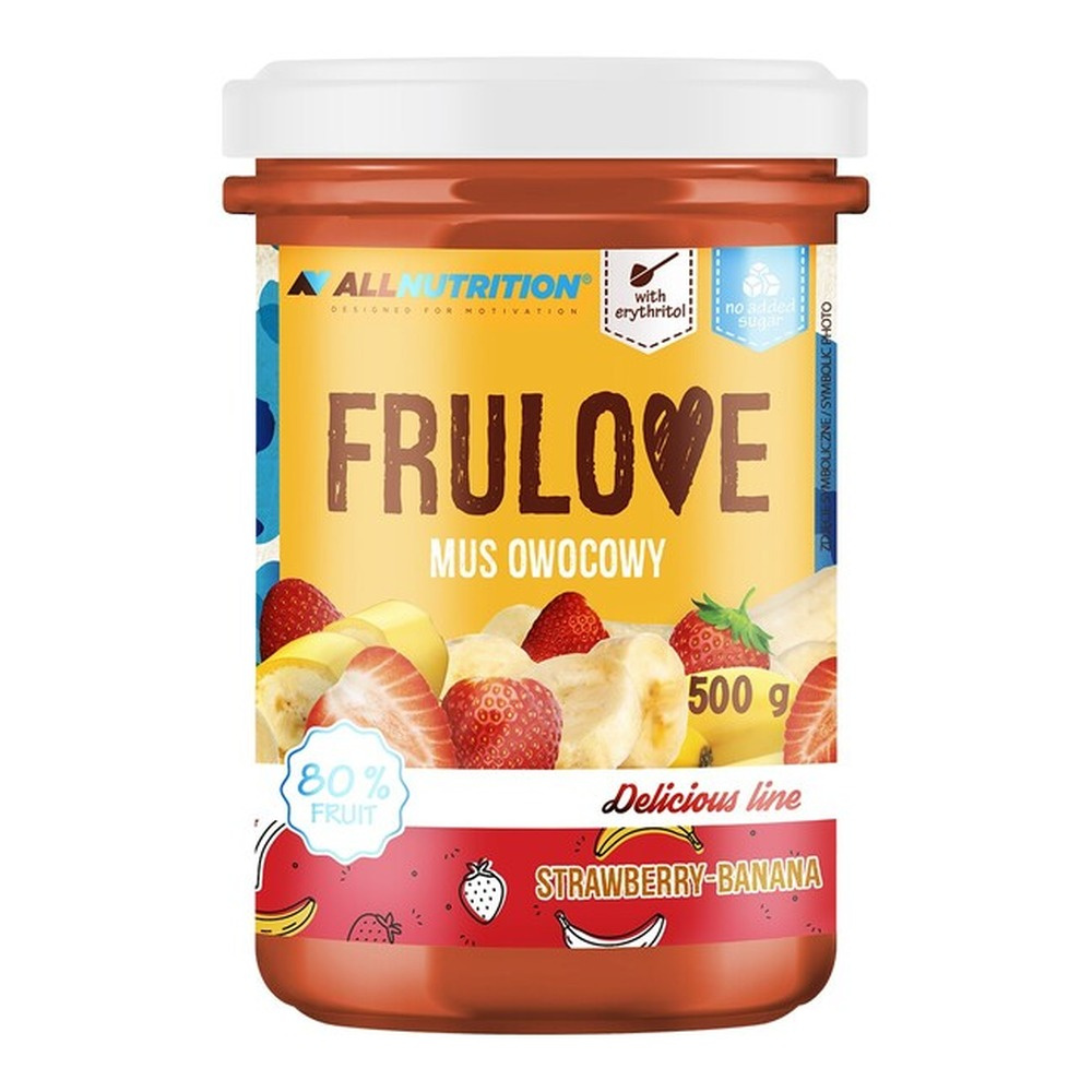 Allnutrition Frulove Mus Truskawka Banan Mus Owocowy Słodzony Erytrytolem 500g