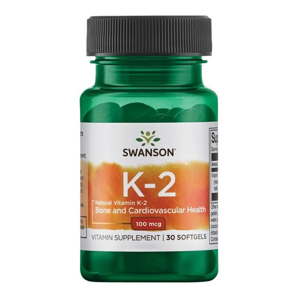 Swanson Witamina K-2 MK-7 100mcg na Zdrowe Kości 30 Kapsułek