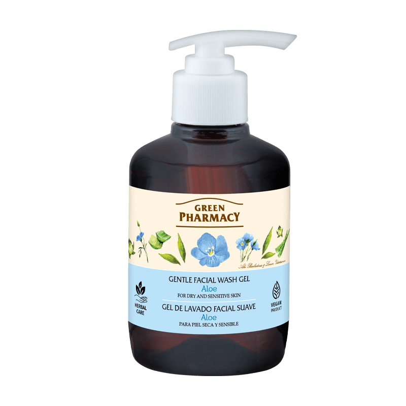 Green Pharmacy Delikatny Żel do Mycia Twarzy Aloes do Skóry Suchej i Wrażliwej 270ml