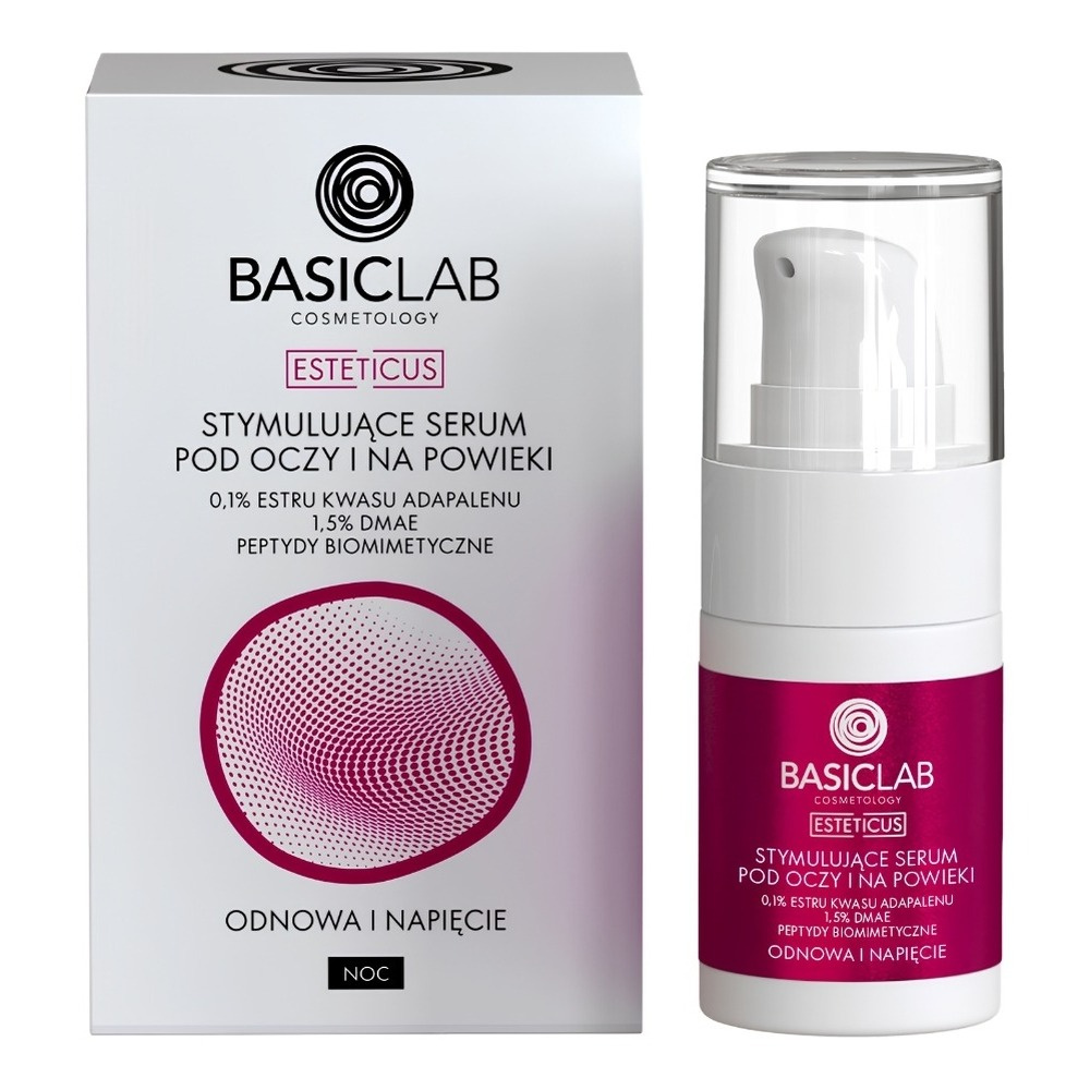BasicLab Esteticus Stymulujące Serum pod Oczy i na Powieki z 0,1% Estru Kwasu Adapalenu 15ml