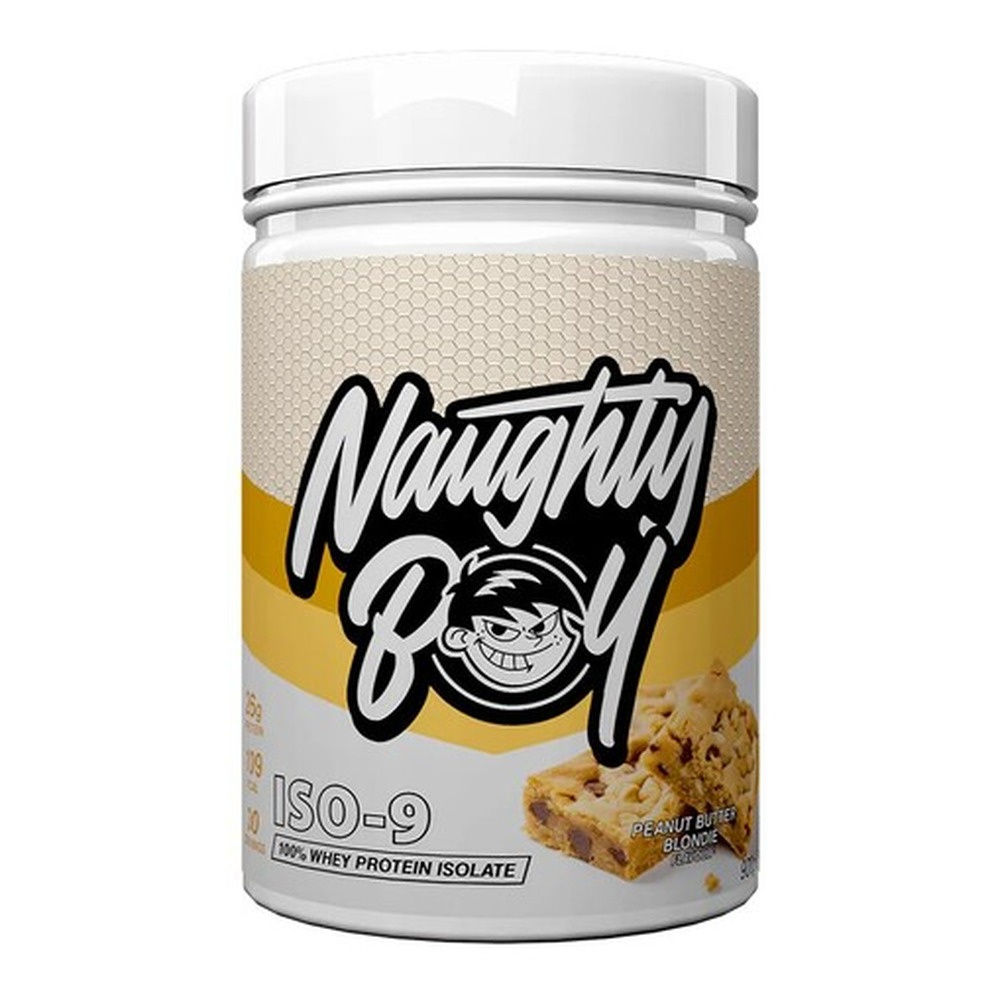 Naughty Boy Iso-9 Izolat Białka Serwatkowego na Wzrost i Regenerację Mięśni Peanut Butter Blondie 900g