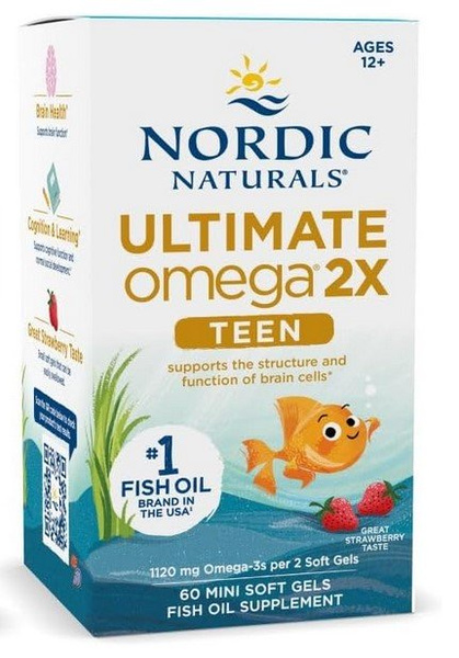Ultimate Omega 2X Fish Oil TEEN, Strawberry (EAN 768990891212) - 60 mini softgels