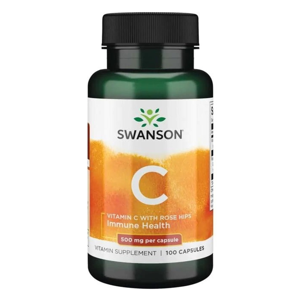 Swanson Witamina C z Dziką Różą 500mg na Odporność 100 Kapsułek