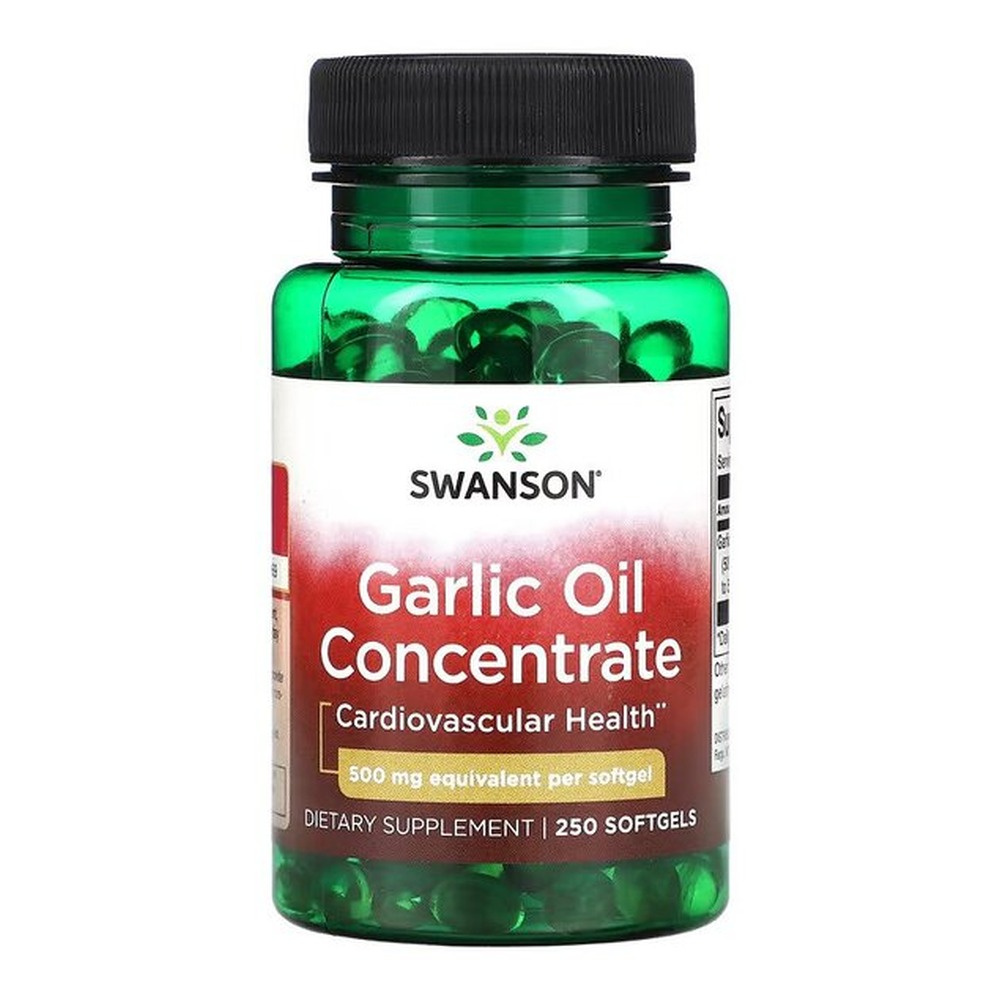 Swanson Olej z Czosnku 500mg na Wsparcie Serca i Odporności 250 Kapsułek