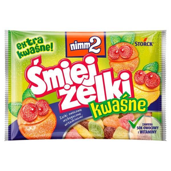 Nimm2 Śmiejżelki Kwaśne Żelki Owocowe Wzbogacone Witaminami 100g