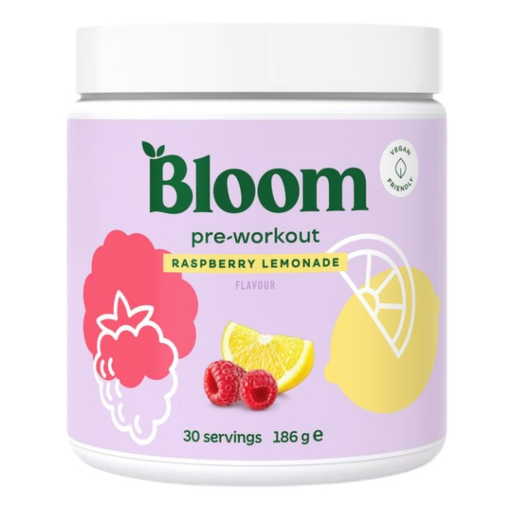 Bloom Pre-Workout w proszku, Lemoniada Malinowa 186g