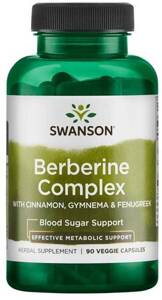 Swanson Berberine Complex Kompleks Berberynowy z Cynamonem Gymnema i Kozieradką 90 Kapsułek