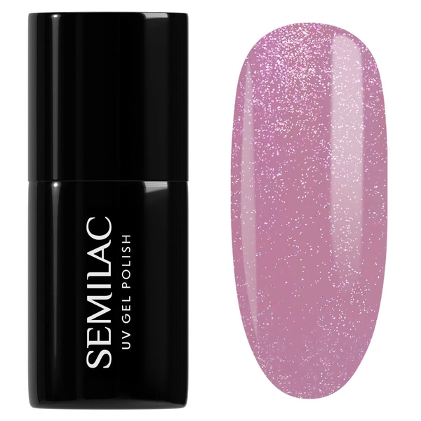 Semilac UV/LED Shimmer Dust Soak Off Hybrid Gel Nail Polish - 319 Shimmer Dust Pink 7ml