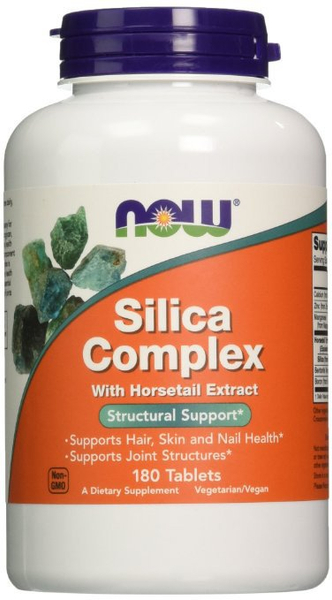 Now Foods Silica Complex z Ekstraktem ze Skrzypu Wspiera Zdrowie Włosów Skóry i Paznokci 180 Tabletek