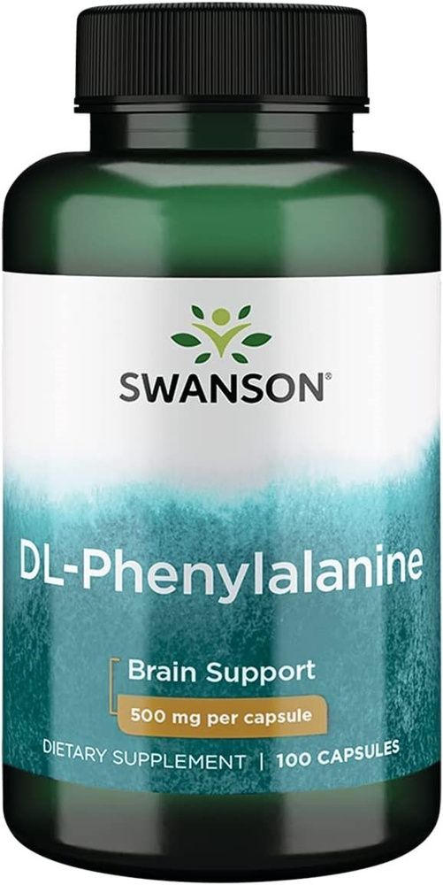 Swanson DL-Fenyloalanina 500mg na Wsparcie Funkcji Mózgu 100 Kapsułek