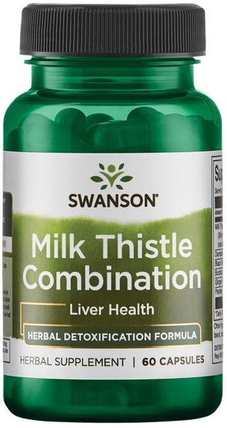 Swanson Milk Thistle Combination Ziołowy Kompleks na Wsparcie Wątroby 60 Kapsułek