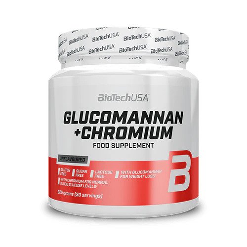 BioTechUSA Glukomannan Chrom w Proszku Na Odchudzanie i Kontrolę Poziomu Cukru 225g