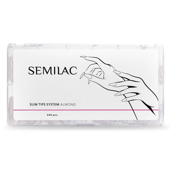 Semilac Slim Tips System Tipsy do Paznokci Almond Transparent 240pcs