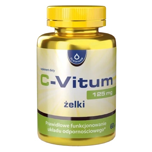 Oleofarm C-Vitum Witamina C 125mg w Żelkach na Odporność dla Dorosłych 60 Sztuk