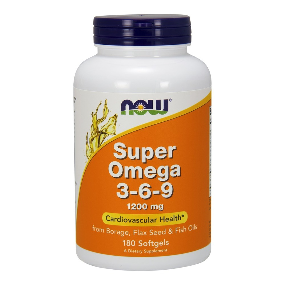 NOW Foods Super Omega 3-6-9 1200mg Kompleks Kwasów Tłuszczowych 180 Kapsułek