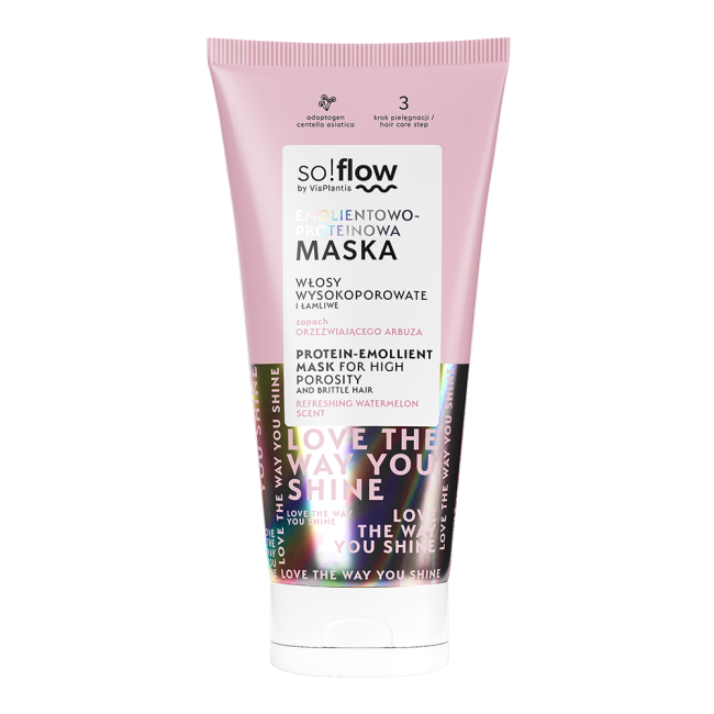 So!Flow Emolientowo - Proteinowa Maska dla Włosów Wysokoporowatych i Łamliwych 200ml