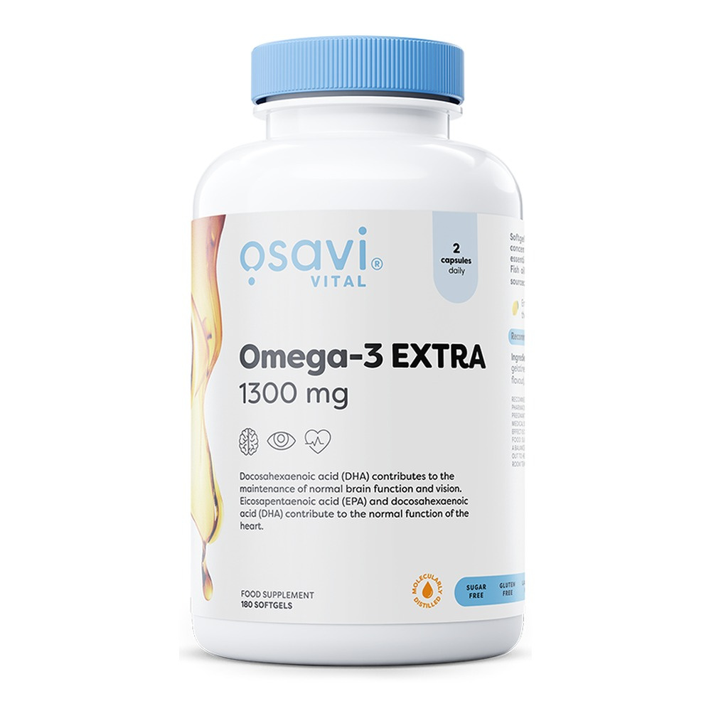 Osavi Omega 3 Extra Destylowany Molekularnie 1300mg Cytryna 180 kapsułek