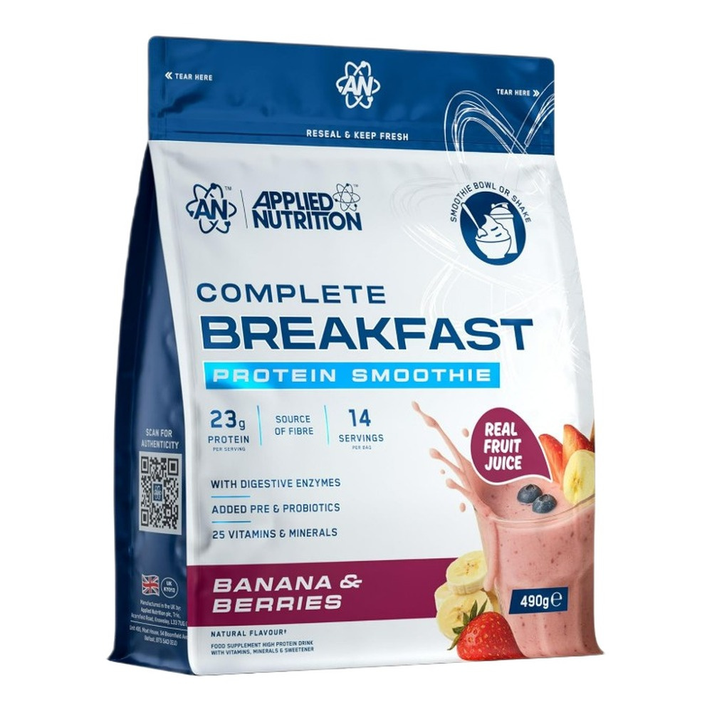 Applied Nutrition Complete Breakfast Koktajl Proteinowy Banan i Owoce Jagodowe 490g