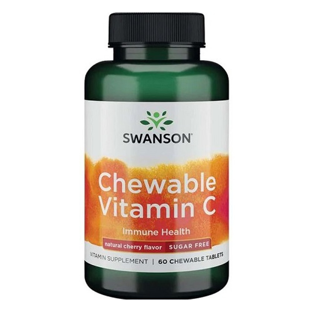 Swanson Witamina C 500mg do Ssania na Odporność Wiśnia 60 Tabletek