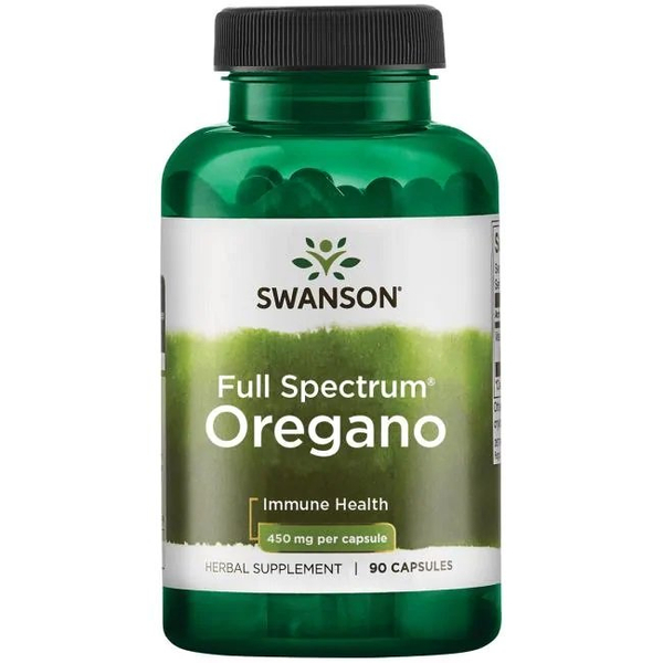 Swanson Full Spectrum Oregano 450mg Wspierające Trawienie 90 Kapsułek