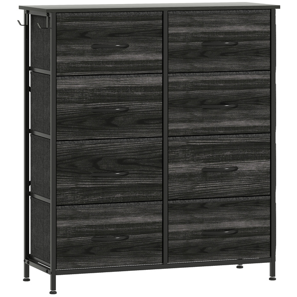 HOMCOM Chest of Eight Fabric Drawers - Black