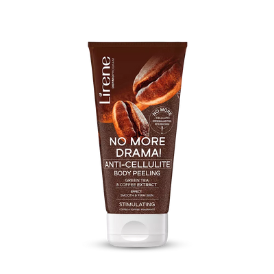 Lirene No More Drama! Antycellulitowy Peeling Cukrowy z Kawą i Zieloną Herbatą 175g