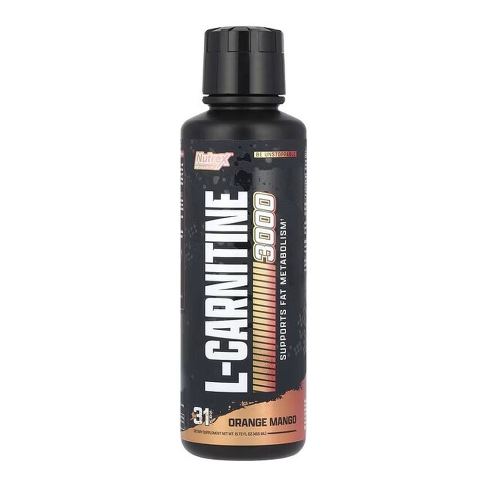 Nutrex Liquid Carnitine 3000 L-Karnityna w Płynie o Smaku Pomarańcza-Mango na Wsparcie Metabolizmu Tłuszczów 480ml