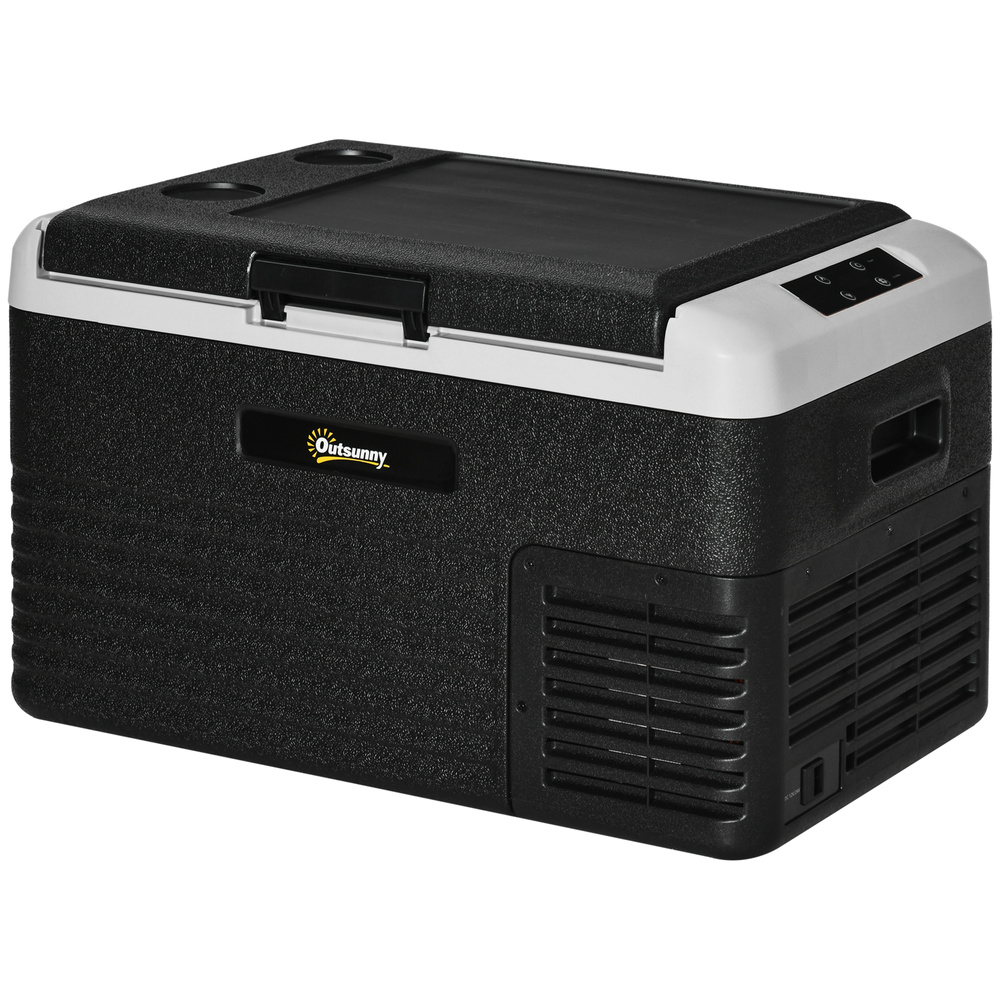 Outsunny 30L Portable Car Refrigerator - Grey and Black