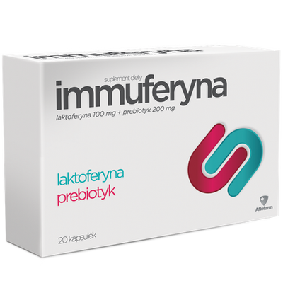 Immuferyna Laktoferyna i Prebiotyk na Wsparcie Odporności i Jelit 20 Kapsułek