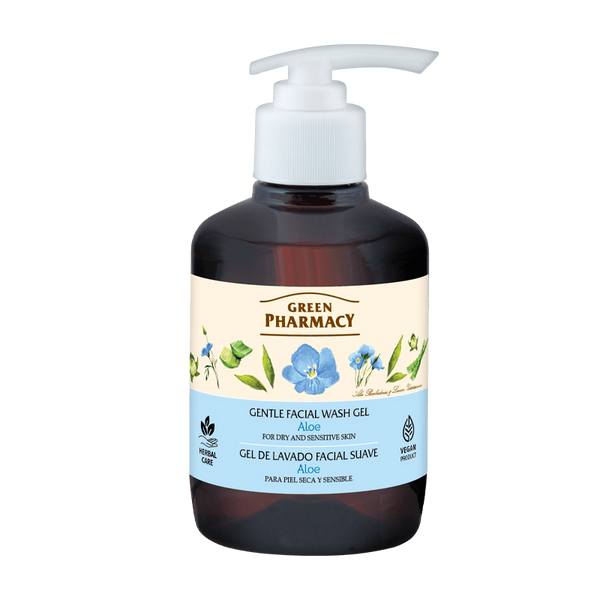 Green Pharmacy Delikatny Żel do Mycia Twarzy Aloes do Skóry Suchej i Wrażliwej 270ml