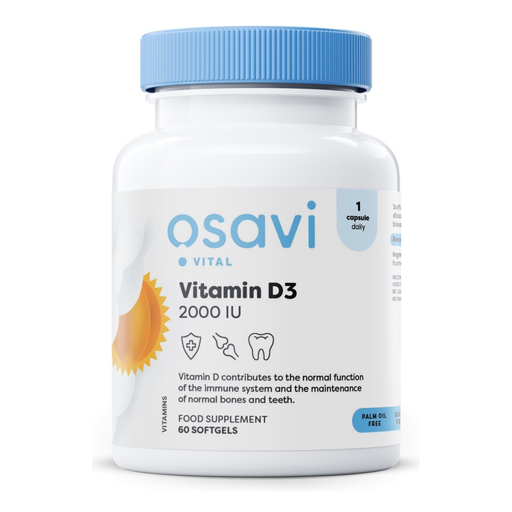 Osavi Witamina D3 2000 IU zawierająca 60 kapsułek