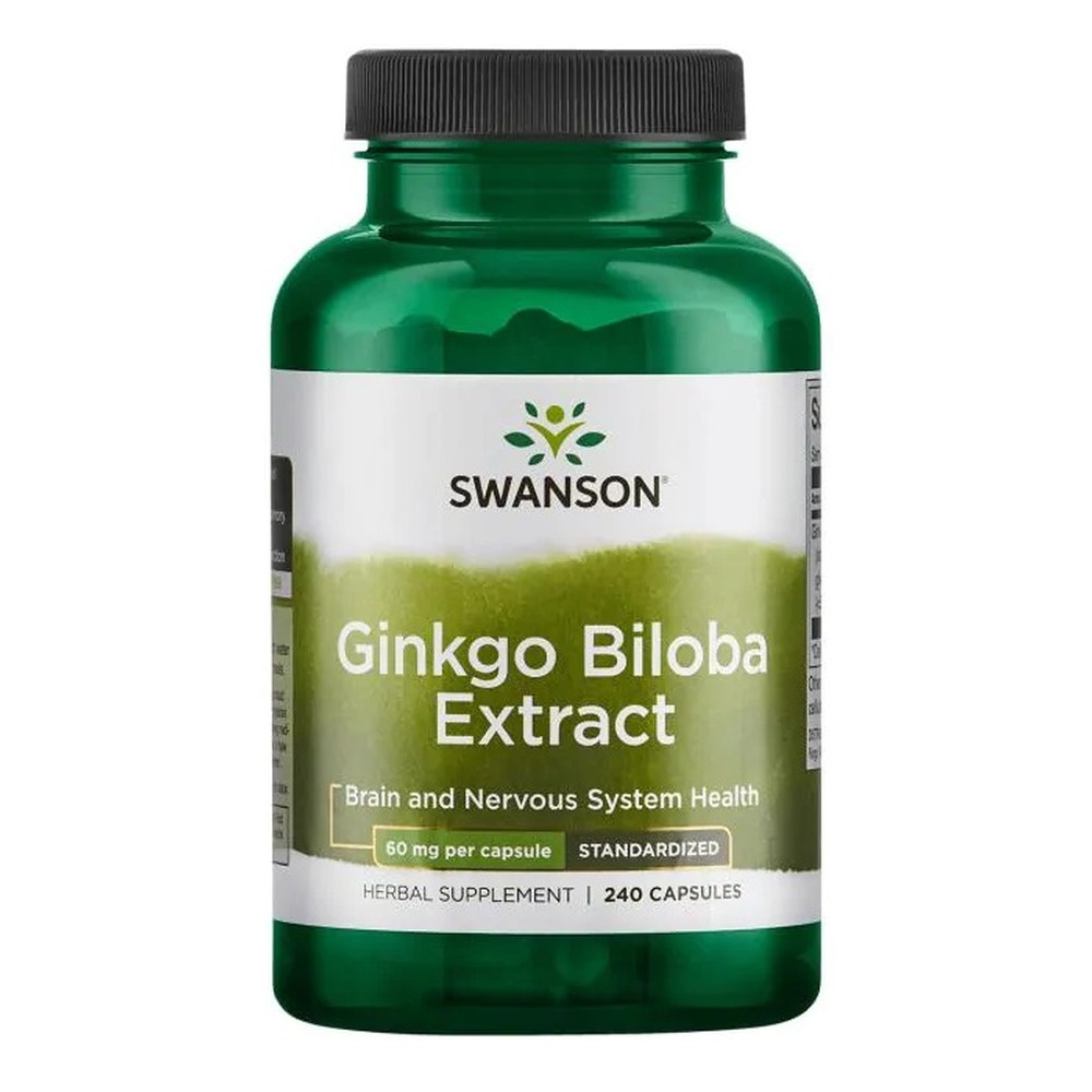 Swanson Ginkgo Biloba Ekstrakt 60mg na Pamięć i Krążenie 240 Kapsułek