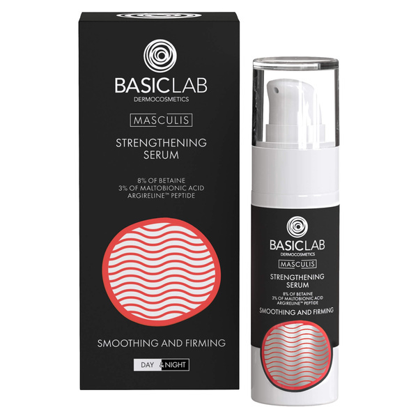 BasicLab Masculis Wzmacniające Serum do Twarzy 8% Betaina 3% Kwas Maltobionowy 30ml