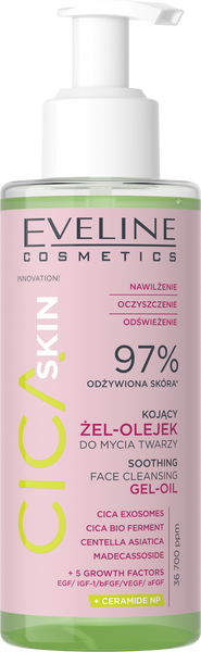 Eveline Cica Skin Kojący Żel-Olejek do Mycia Twarzy 145ml