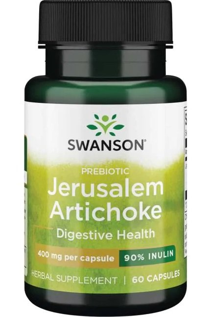 Swanson Słonecznik Bulwiasty 400mg Prebiotyk z Inuliną na Wsparcie Trawienia 60 Kapsułek