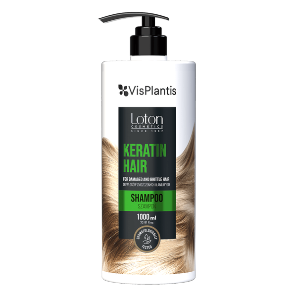 Vis Plantis Loton Keratin Wzmacniający Szampon do Włosów Zniszczonych i Łamliwych z Keratyną 1000ml