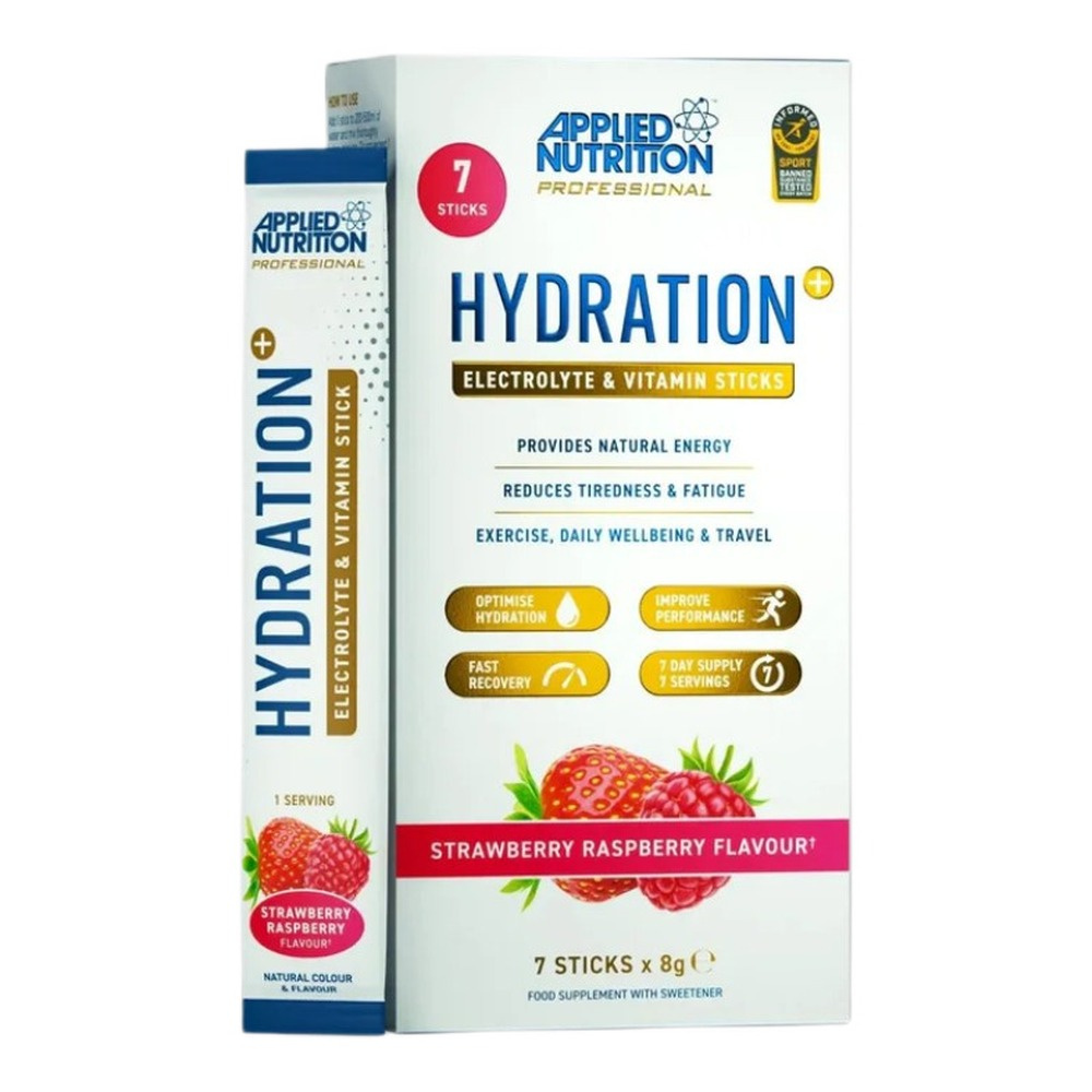 Hydration + Electrolyte & Vitamin Powder Stick Packs, Strawberry Raspberry - 7 x 8g