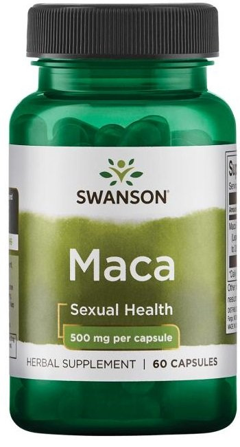 Swanson Maca 500mg Ekstrakt na Energię i Witalność 60 Kapsułek