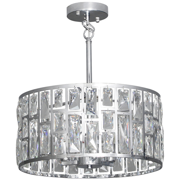 HOMCOM 72 Glass Crystallite Chandelier - Silver-Tone
