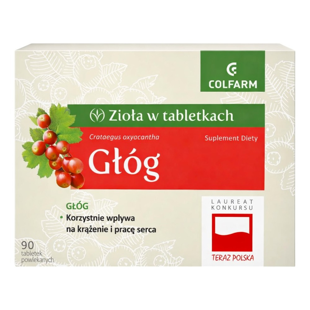 Colfarm Zioła w Tabletkach Głóg na Krążenie i Pracę Serca 90 Sztuk