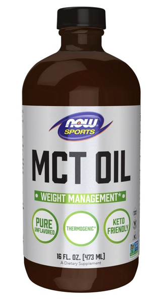 Now Foods MCT Oil Pure Liquid Źródło Natychmiastowej i Trwałej Energii Wspiera Wysiłek Fizyczny i Umysłowy 473ml