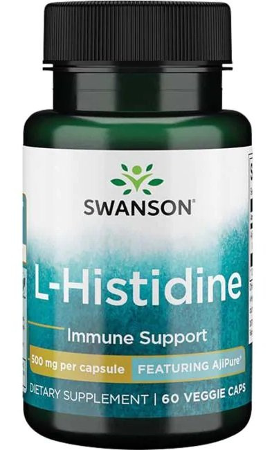 Swanson AjiPure L-Histydyna 500mg Wspierająca Odporność 60 Kapsułek