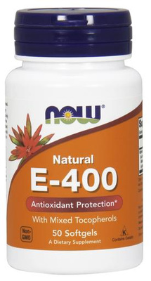 Now Foods Vitamin E-400 Natural Mixed Tocopherols Wspiera Odporność Organizmu 50 Kapsułek