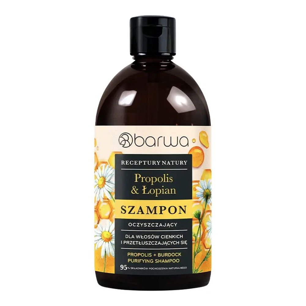 Barwa Receptury Natury Oczyszczający Szampon Propolis i Łopian 380ml