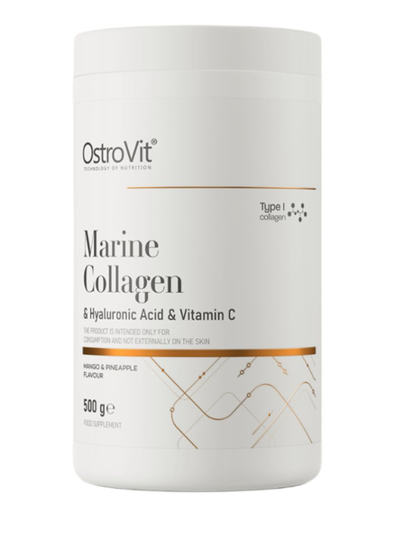 OstroVit Marine Collagen & Hyaluronic Acid & Vitamin C, Mango & Pineapple - 500g