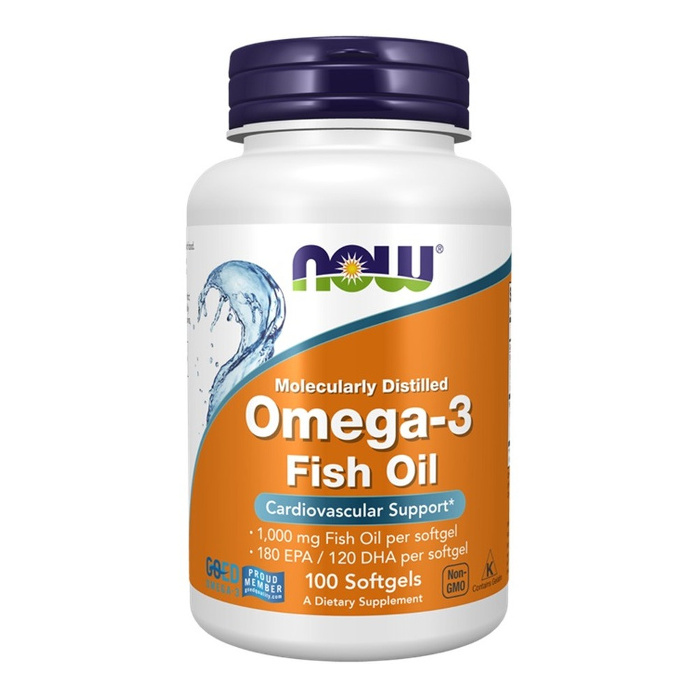 Now Foods Omega-3 Fish Oil Molecularly Distilled 100 Kapsułek